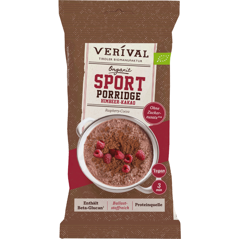 Bild: Verival Organic Sport Porridge Himbeer-Kakao 
