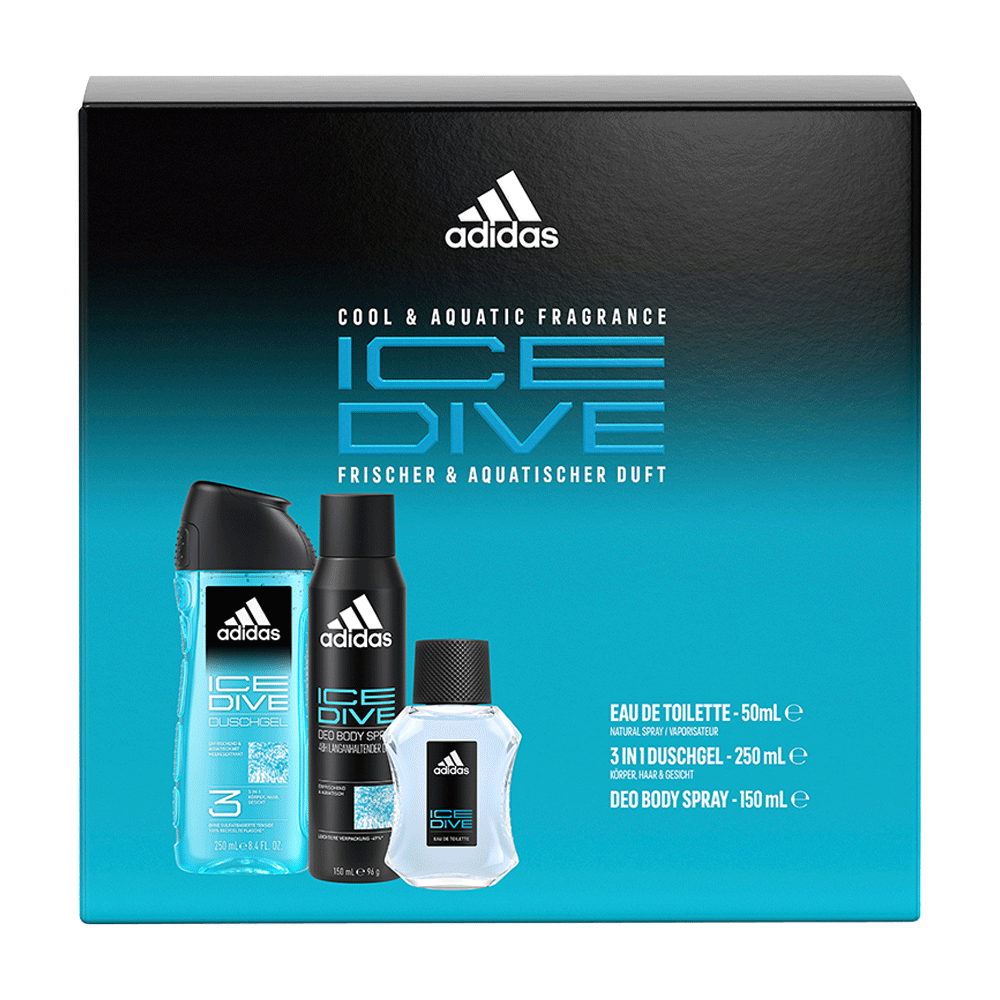 Bild: adidas Ice Dive Geschenkset Eau de Toilette 50 ml + Duschgel 250 ml + Deodorant 150 ml 
