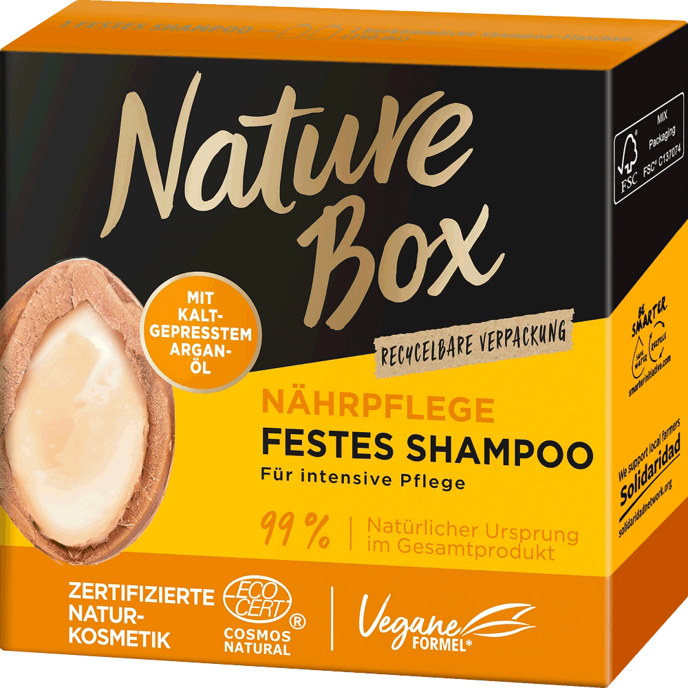 Bild: Nature Box Nährpflege festes Shampoo Argan Öl 