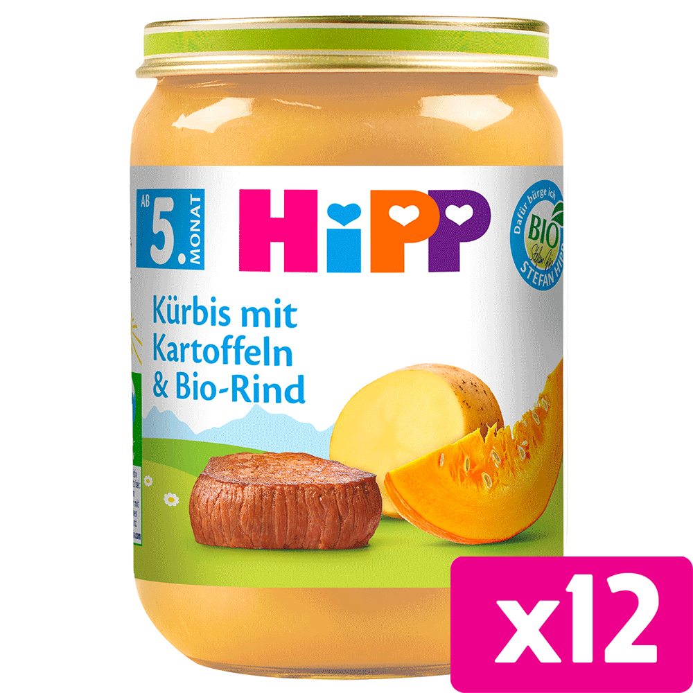 Bild: HiPP Kürbis mit Kartoffeln und Bio Rind 