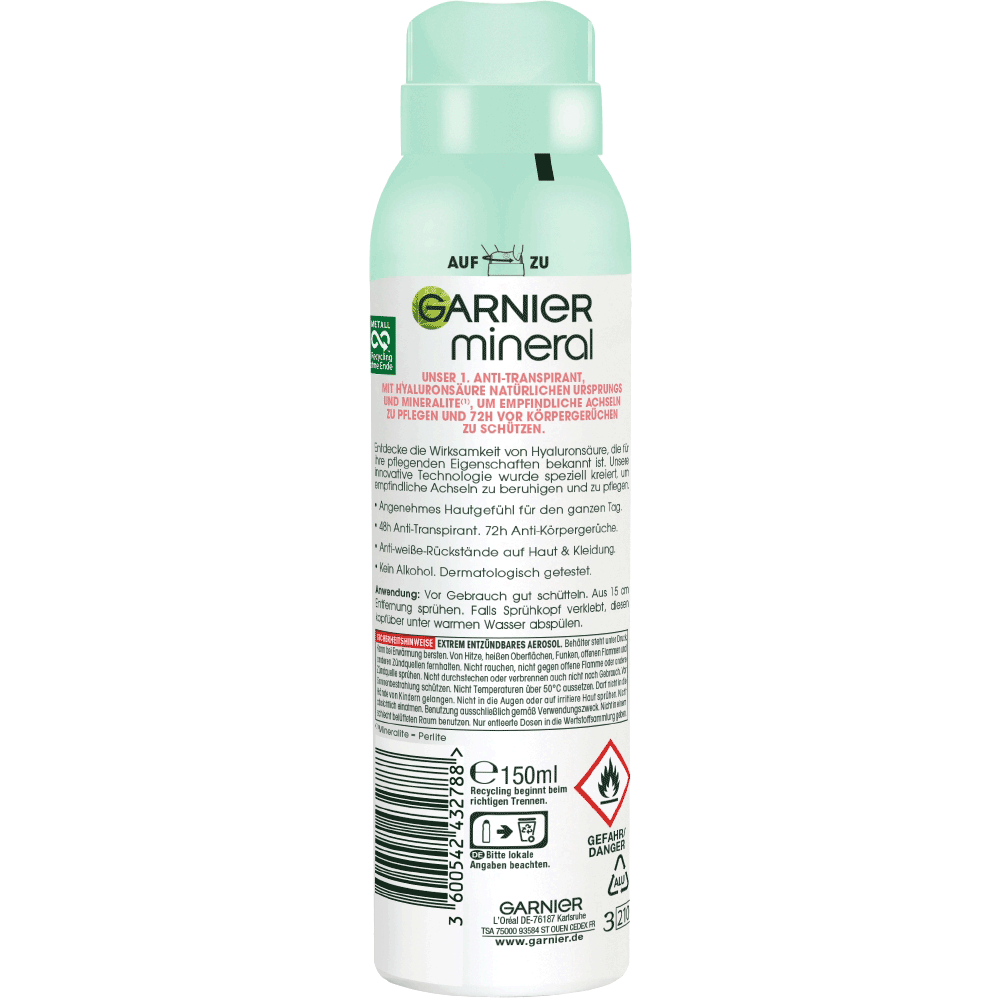 Bild: GARNIER Mineral Hyaluronic Care Deo Spray 