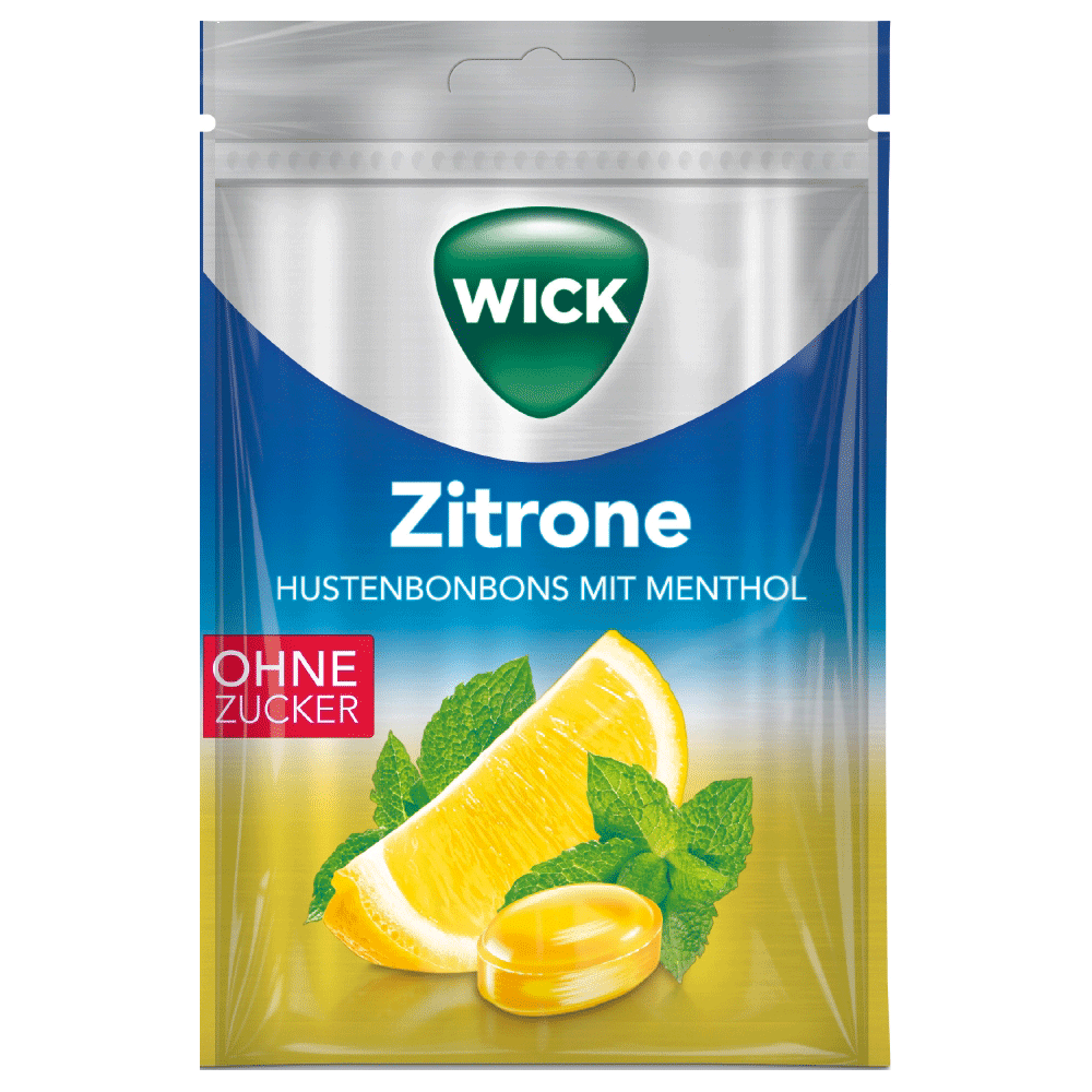 Bild: WICK Hustenbonbons mit Zitrone ohne Zucker 