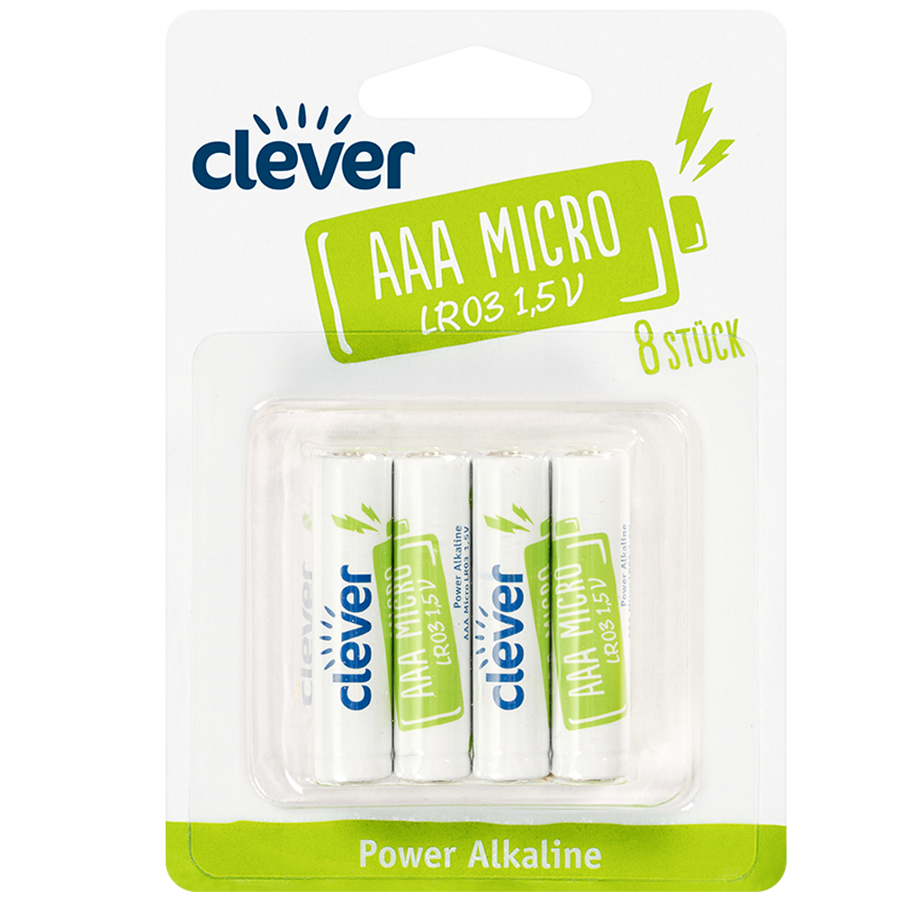 Bild: clever Power Alkaline AAA Micro LR 03 1,5 V Batterien 