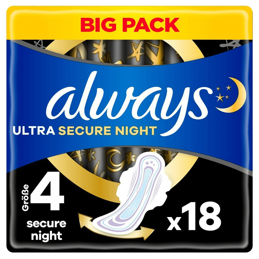 Bild: always Ultra Damenbinden Secure Night Mit Flügeln 