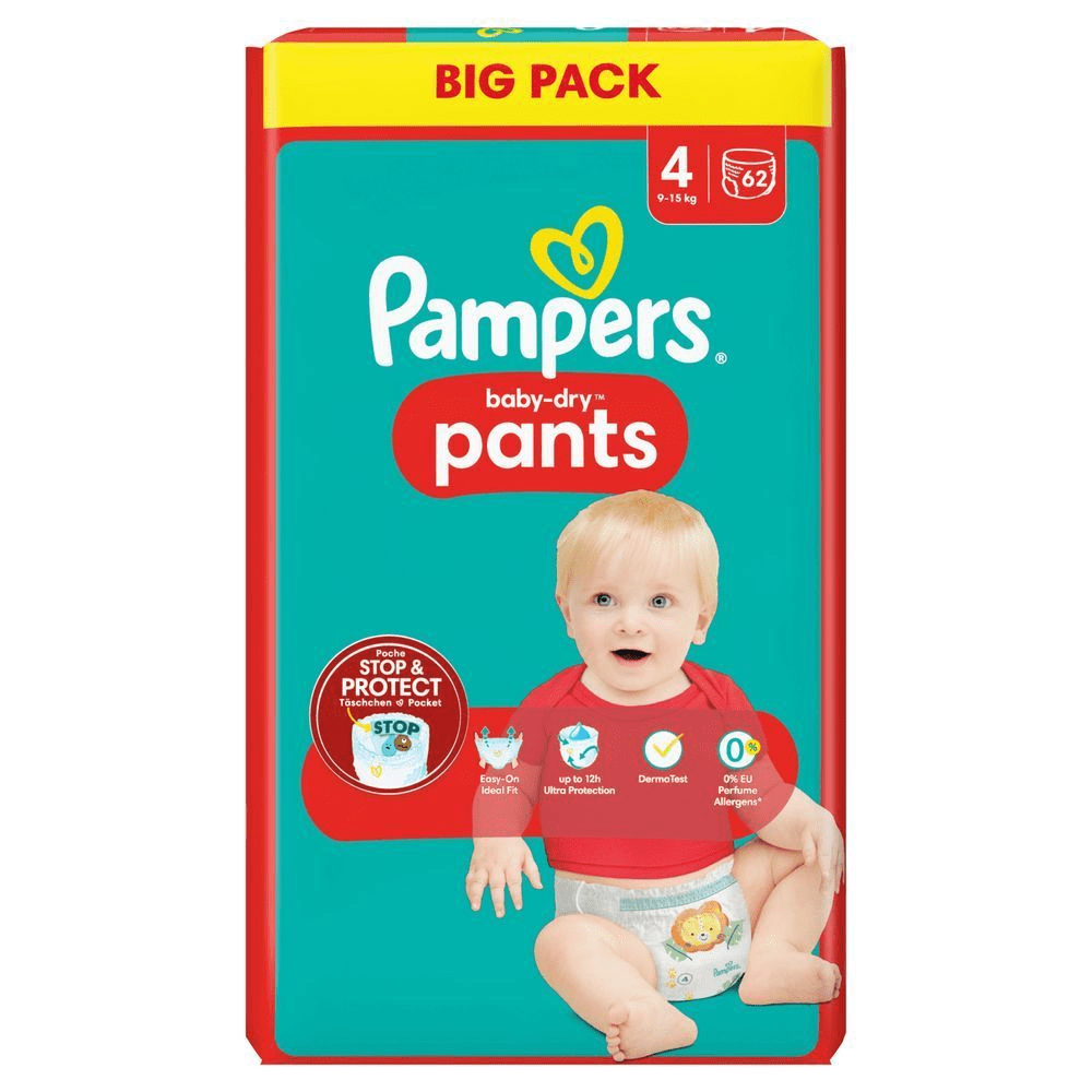 Bild: Pampers Baby-Dry Pants Größe 4, 9kg - 15kg 