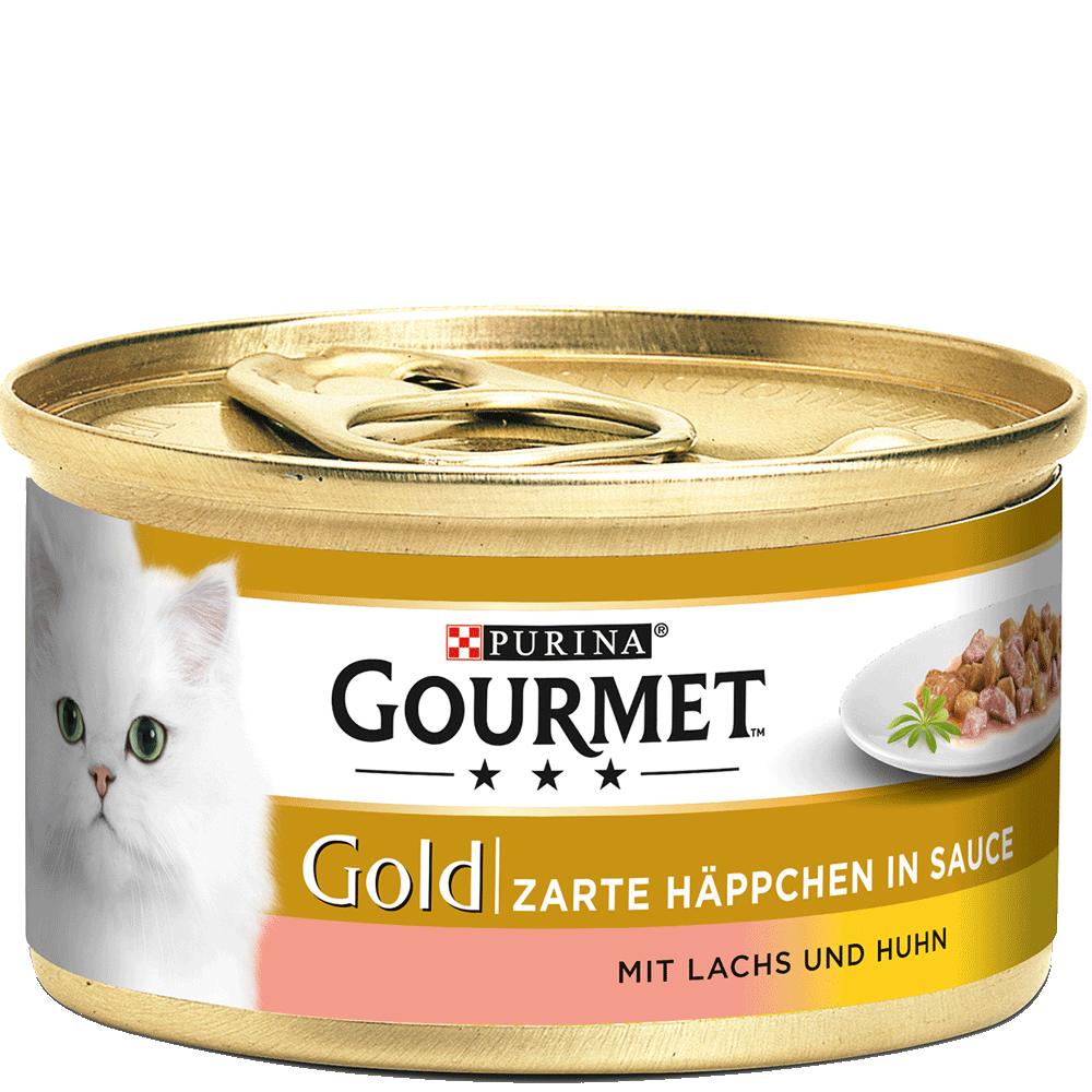 Bild: GOURMET Gold Lachs & Huhn Katzenfutter 