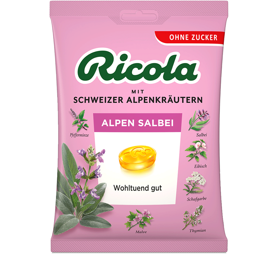 Bild: Ricola Alpen Salbei Schweizer Kräuter-Halsbonbon 