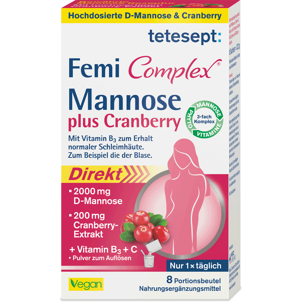 Bild: tetesept: Femi Complex Mannose plus Cranberry 