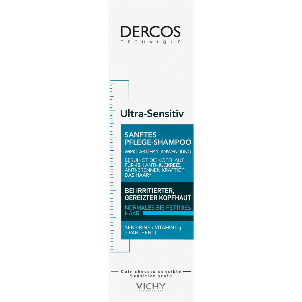 Bild: Vichy Dercos Ultra-Sensitiv Sanftes Pflege Shampoo für normale bis fettiges Haar 