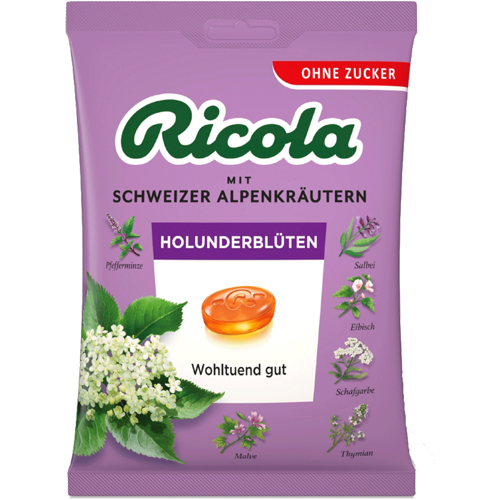 Bild: Ricola Holunderblüten Schweizer Kräuter-Bonbons 