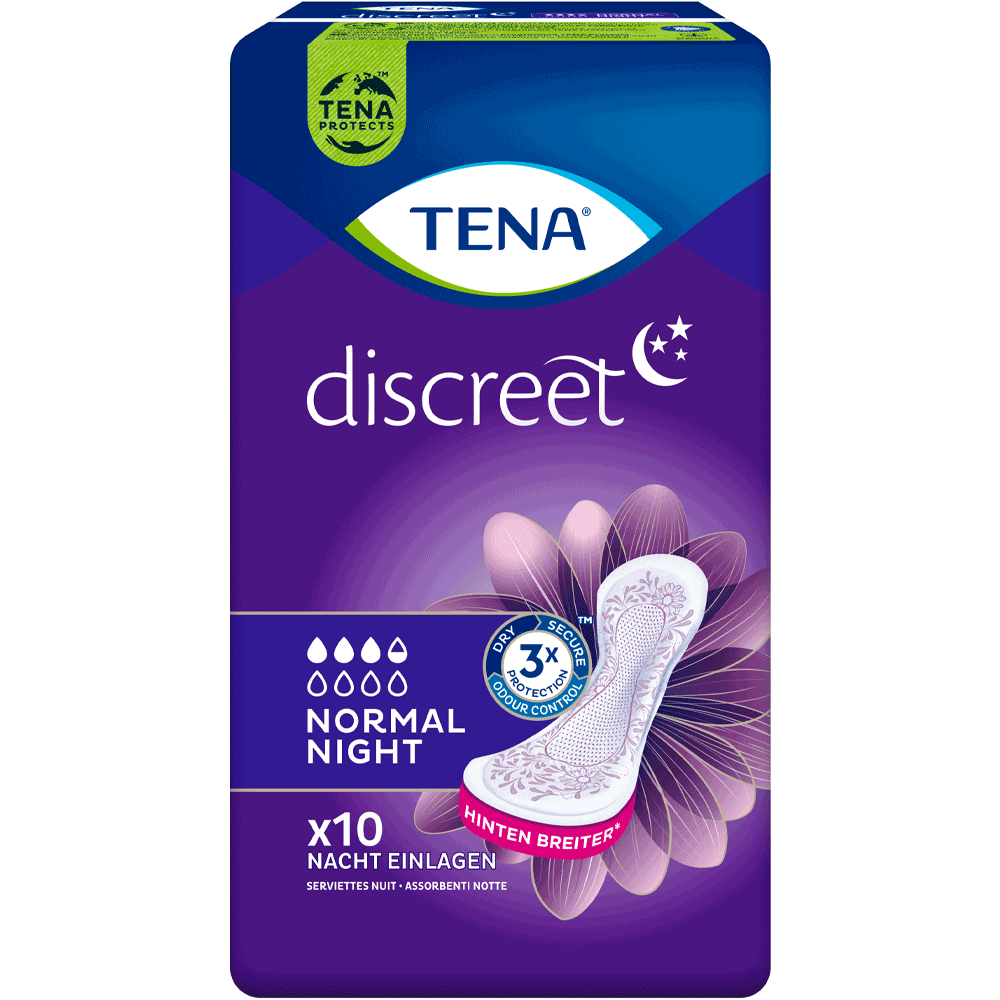Bild: TENA Discreet Protect+ Normal Night Nacht Einlagen 