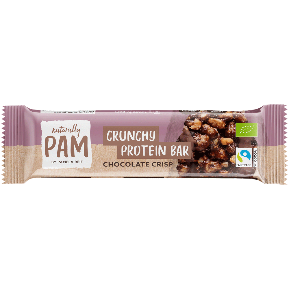 Bild: Naturally PAM by Pamela Reif Crunchy Protein Riegel Chocolate Crisp 