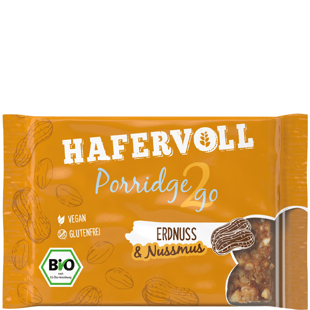 Bild: HAFERVOLL Bio Porridge2go Erdnuss 