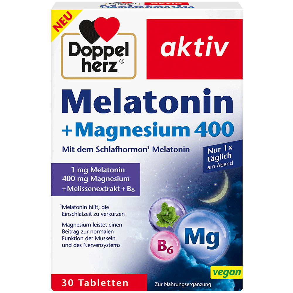 Bild: DOPPELHERZ Melatonin + Magnesium Tabletten 