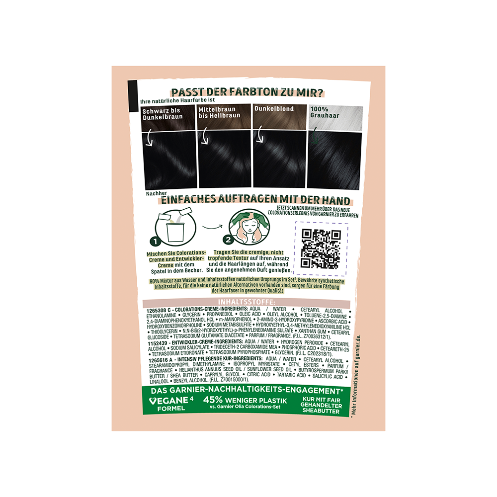Garnier Good Mediterrane Haarfarbe – Intensives Schwarz, 1 Anwendung