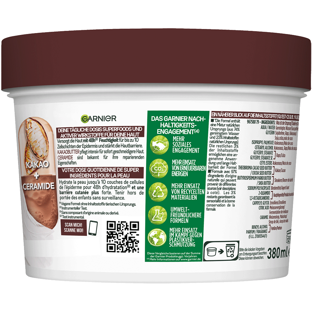 Bild: GARNIER Body Superfood Körperpflege 48h reparierende Body Butter