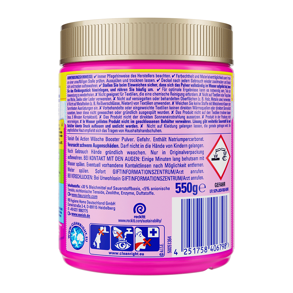 Bild: Vanish OxiAction Fleckenentferner Wäsche Booster Pulver