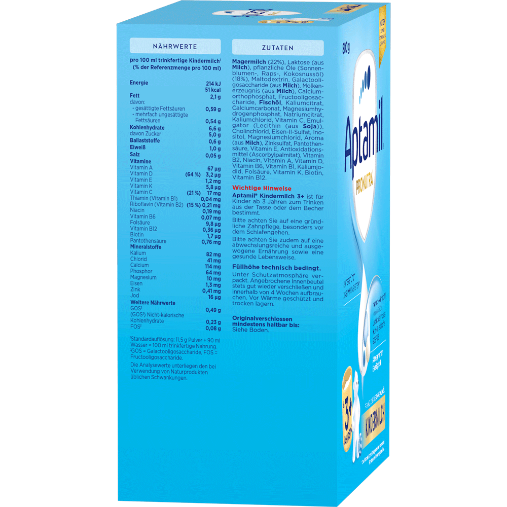 Bild: Aptamil Pronutra 3+, Kindermilch