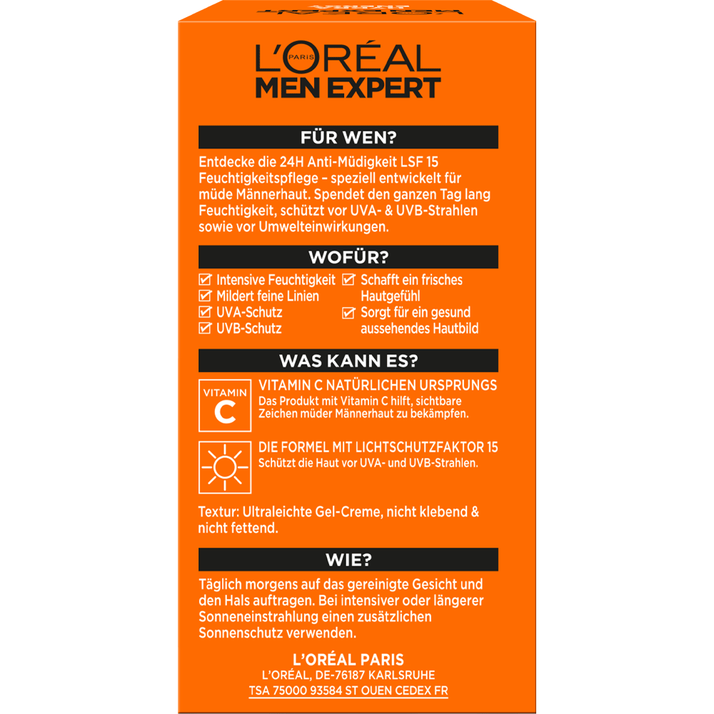 Bild: L'ORÉAL PARIS MEN EXPERT Hydra Energy 24H Pflege LSF 15