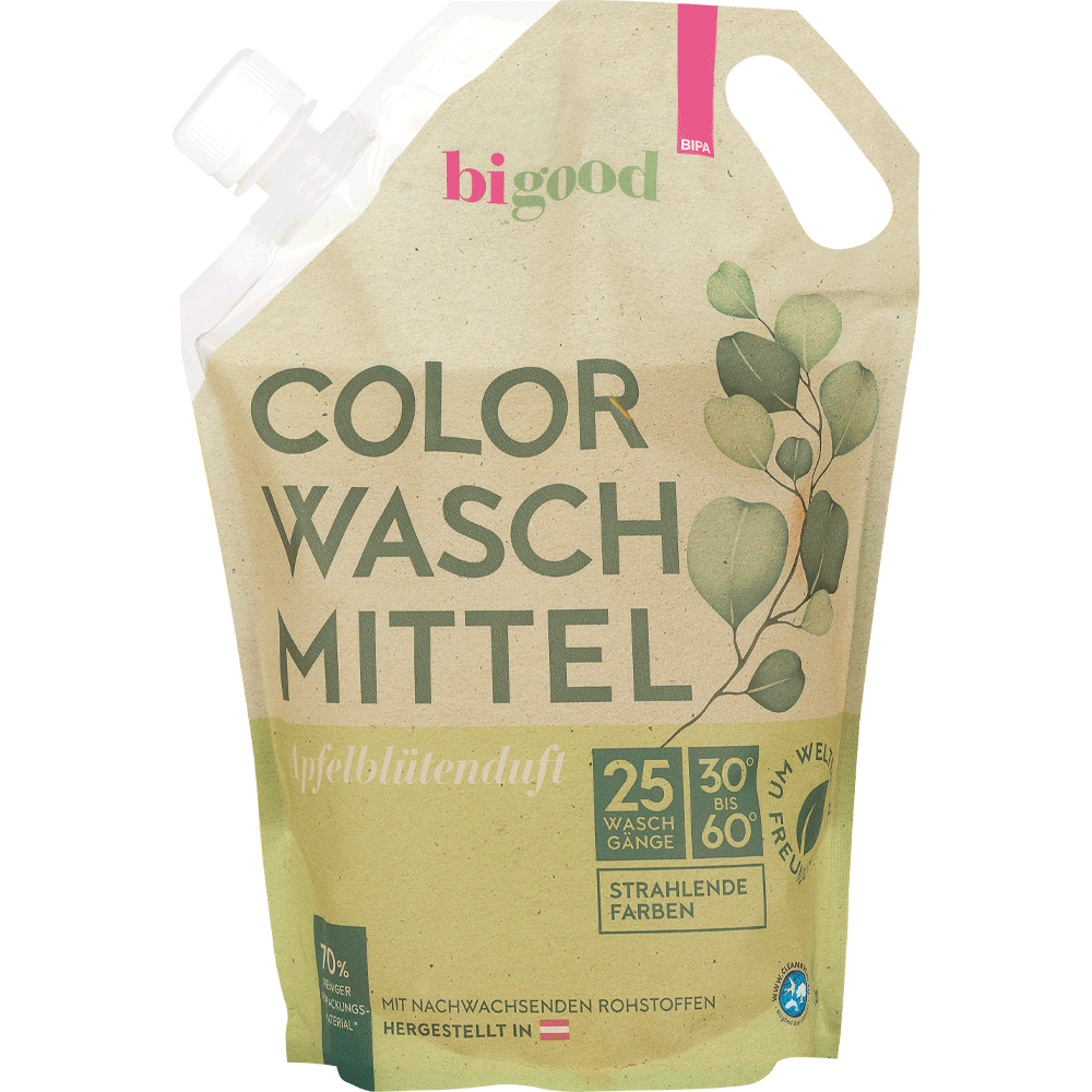 Bild: bi good Colorwaschmittel Apfelblüte Beutel