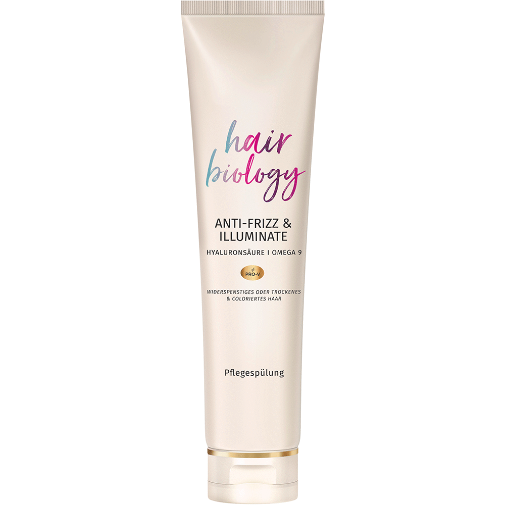 Bild: hair biology Anti-Frizz & Illuminate Pflegespülung