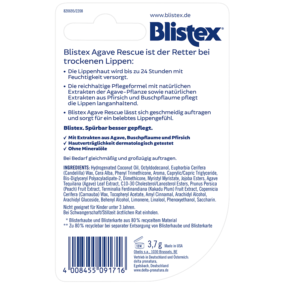Bild: Blistex Lippenpflege Agave Rescue