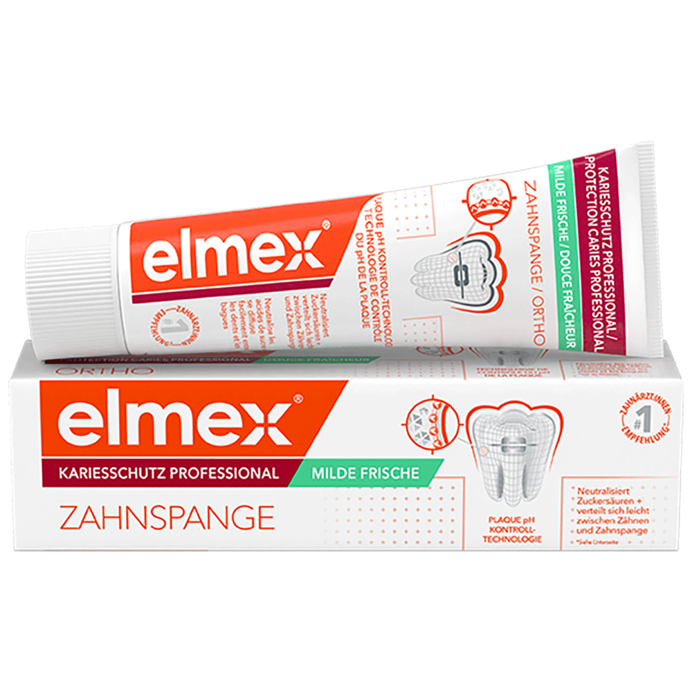 Bild: elmex Zahnpasta Kariesschutz Professional für Zahnspangen