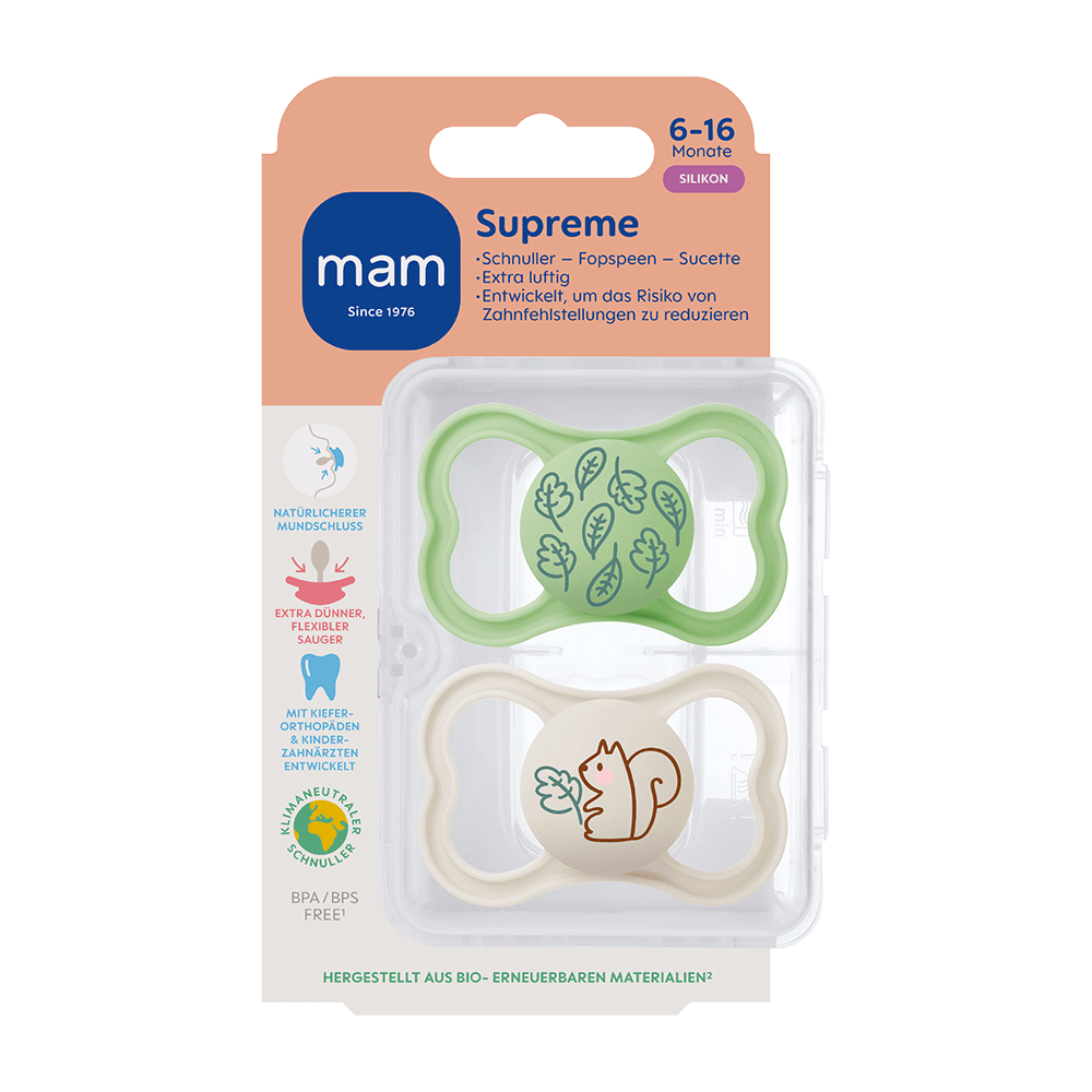 Bild: MAM Supreme Silikon Schnuller 6-16 Monate
