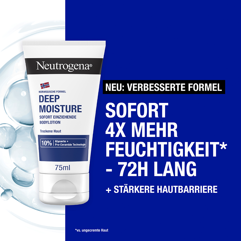 Bild: Neutrogena Deep Moisture Bodylotion Sofort Einziehend Reisegröße