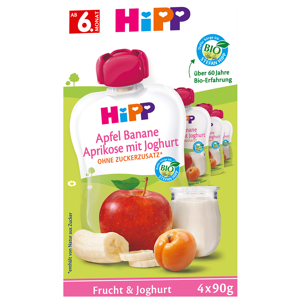 Bild: HiPP Quetschie Apfel Banane Aprikose mit Joghurt