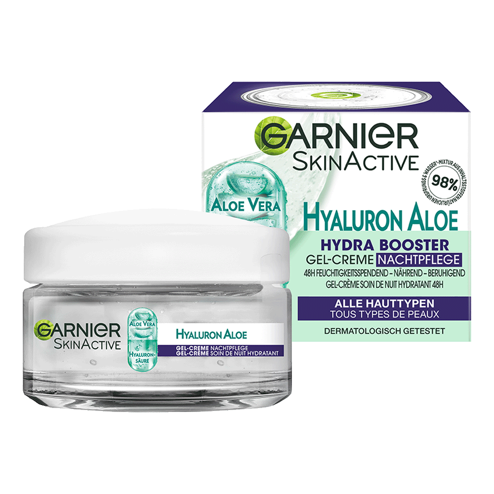 Bild: GARNIER SKIN ACTIVE Hyaluron Aloe Hydra Booster Gel-Creme Nacht