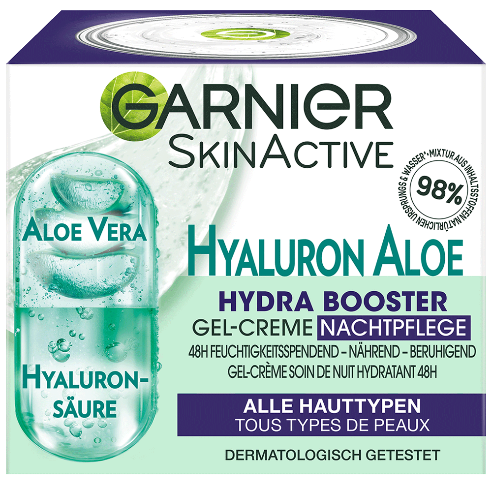 Bild: GARNIER SKIN ACTIVE Hyaluron Aloe Hydra Booster Gel-Creme Nacht