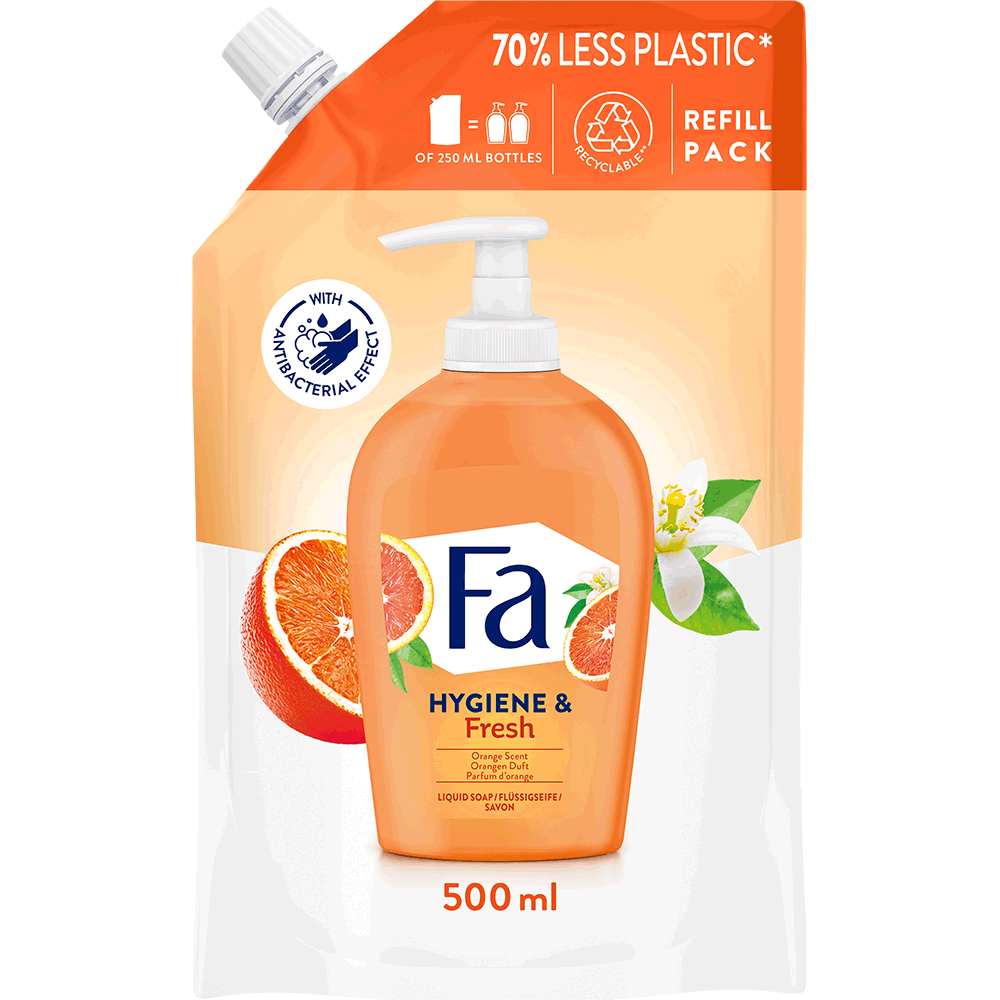 Bild: Fa Flüssigseife Orange + Refill 