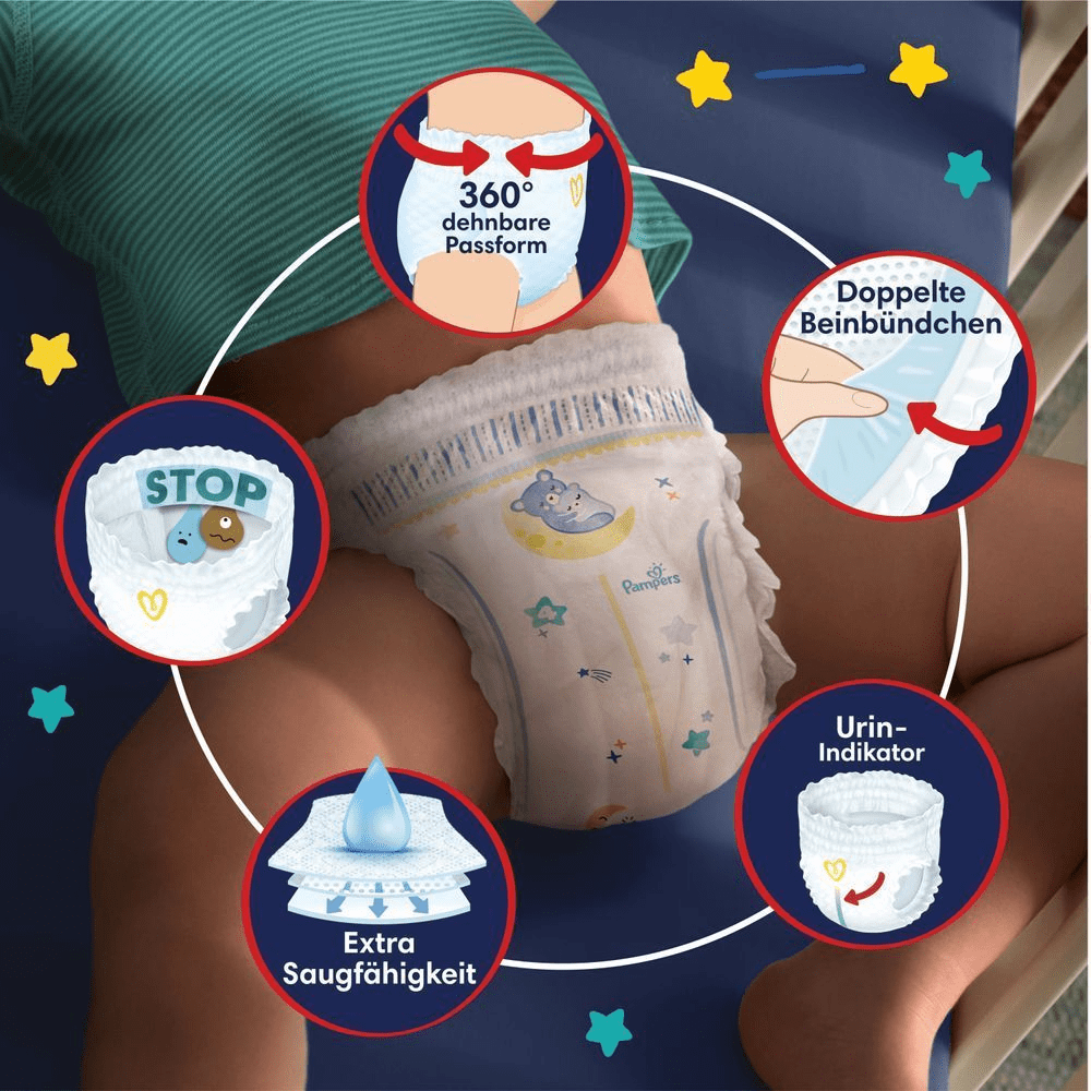 Bild: Pampers Baby-Dry Night Pants Größe 4, 9kg - 15kg