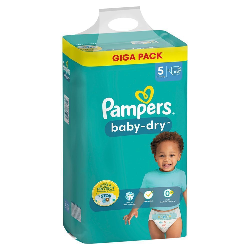 Bild: Pampers Baby-Dry Größe 5, GIGA PACK 