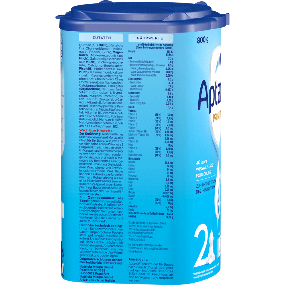Bild: Aptamil 2 Pronutra, Folgemilch