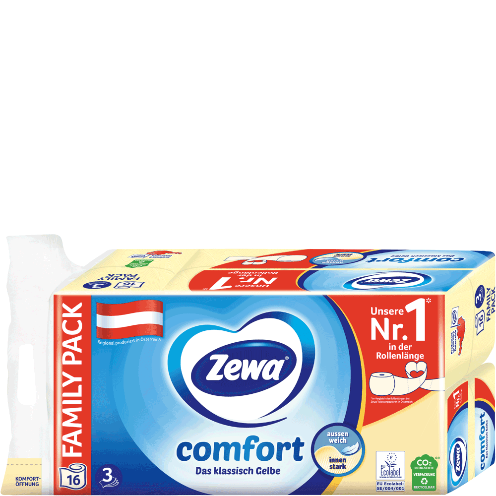 Bild: Zewa Comfort Das klassisch Gelbe Toilettenpapier 