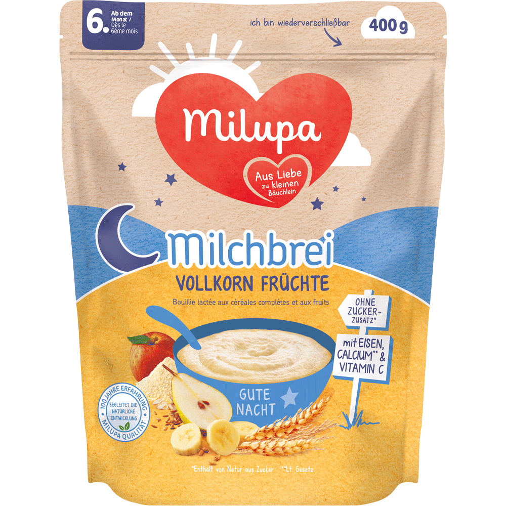 Bild: Milupa Milchbrei Vollkorn Früchte Gute Nacht
