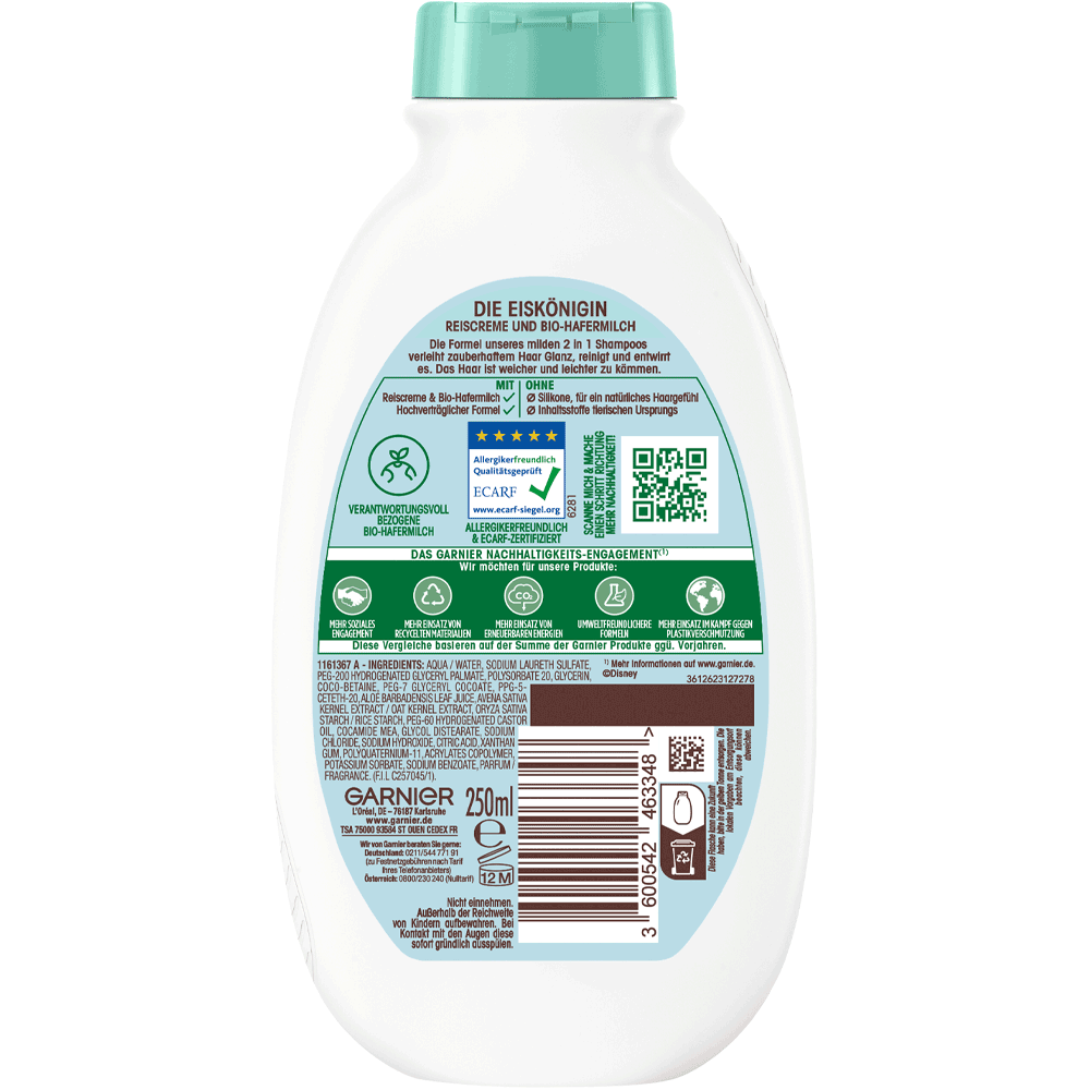 Bild: GARNIER Wahre Schätze Mildes 2-in-1 Shampoo Sanfte Hafermilch für Kinder