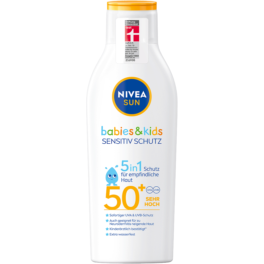 Bild: NIVEA Sun Babies & Kids Sonnenschutz Sensitiv LSF 50+
