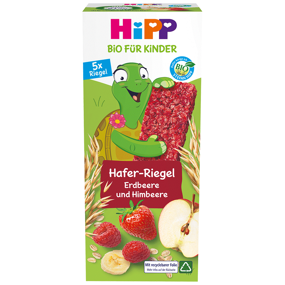 Bild: HiPP Hafer Riegel Erdbeere und Himbeere