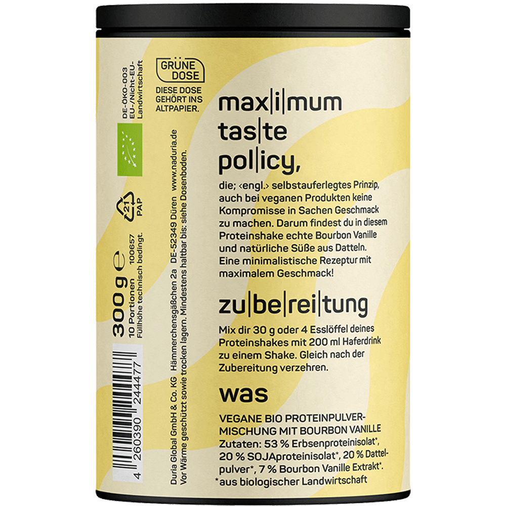 Bild: Naduria Vegan Protein Shake Vanille