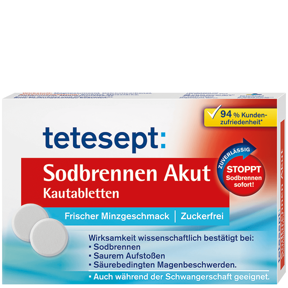 Bild: tetesept: Sodbrennen Akut Kautabletten