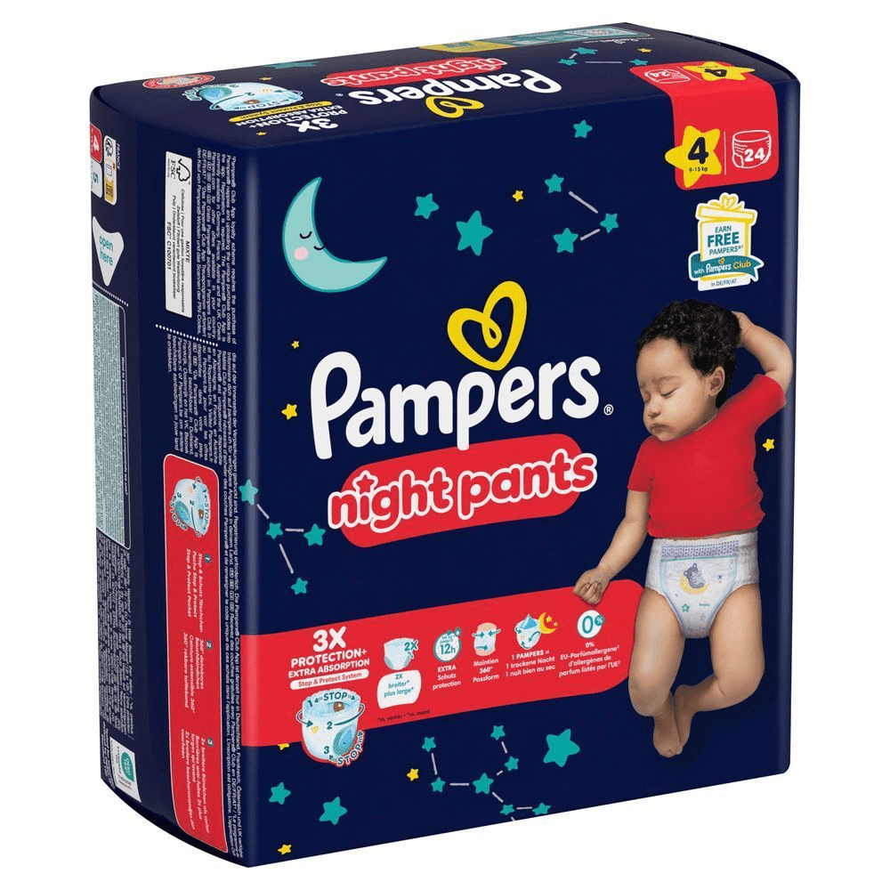 Bild: Pampers Night Pants Größe 4, 9kg-15kg