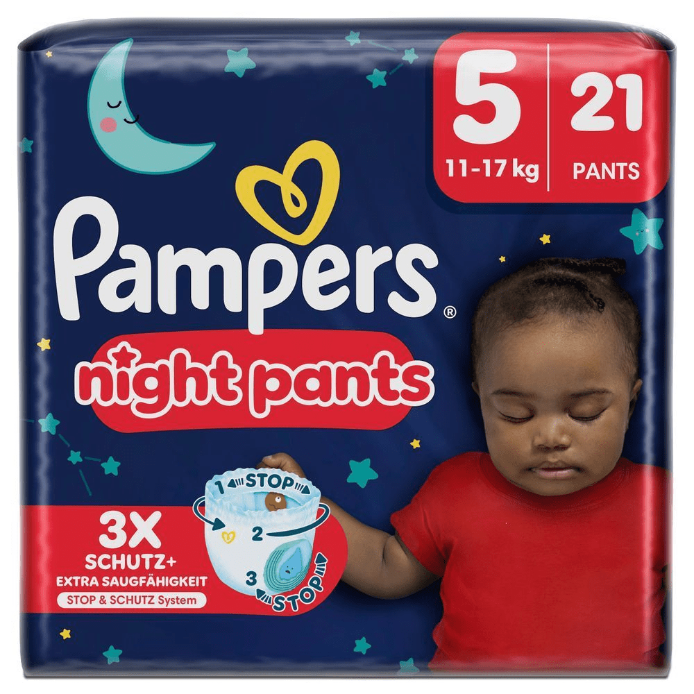 Bild: Pampers Night Pants Größe 5, 11kg-17kg,