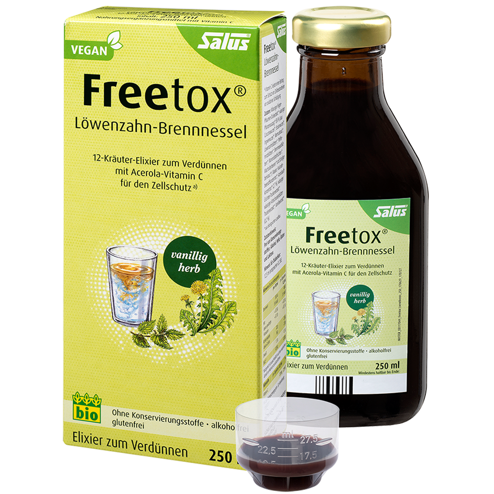Bild: Salus Freetox Löwenzahn-Brennessel 12 -Kräuter-Elixier zum Verdünnen
