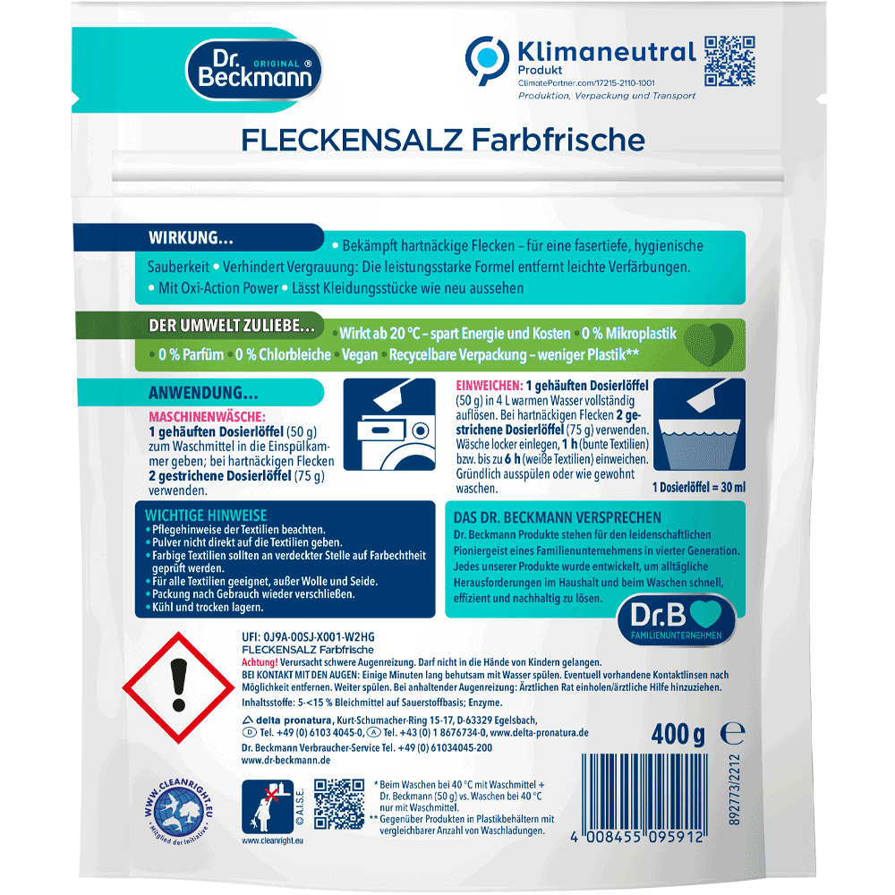 Bild: Dr. Beckmann Fleckensalz Farbfrische