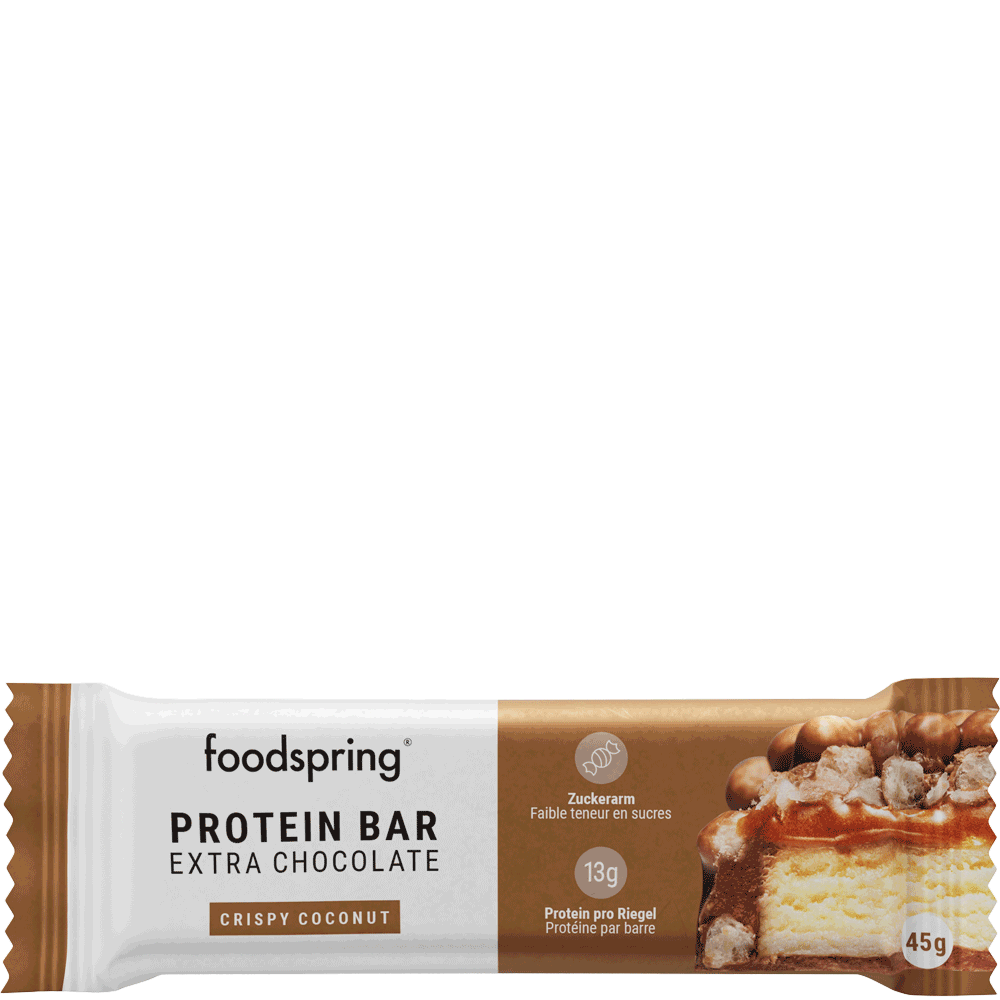 Bild: foodspring Protein Bar Extra Chocolate Crispy Coconut