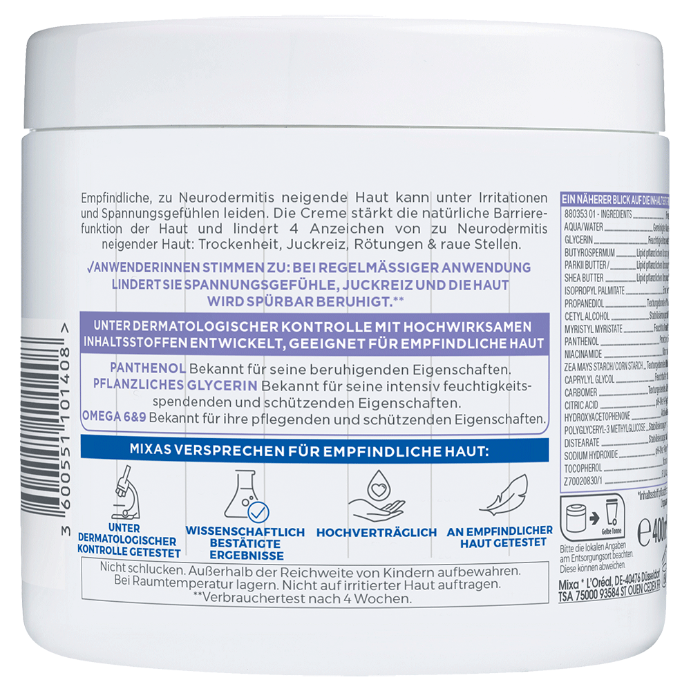 Bild: Mixa Panthenol Comfort Hautberuhigende Creme
