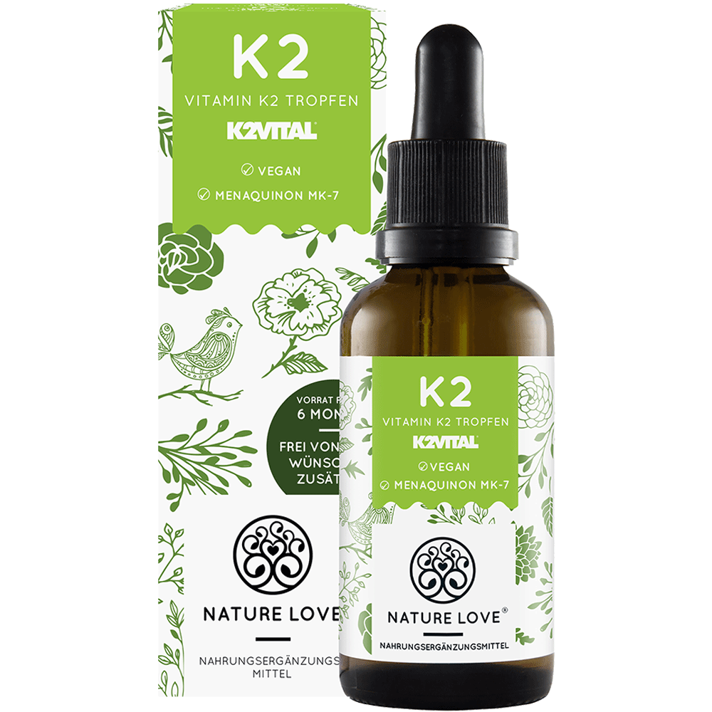 Bild: NATURE LOVE Vitamin K2 Flüssig Menaquinon MK-7